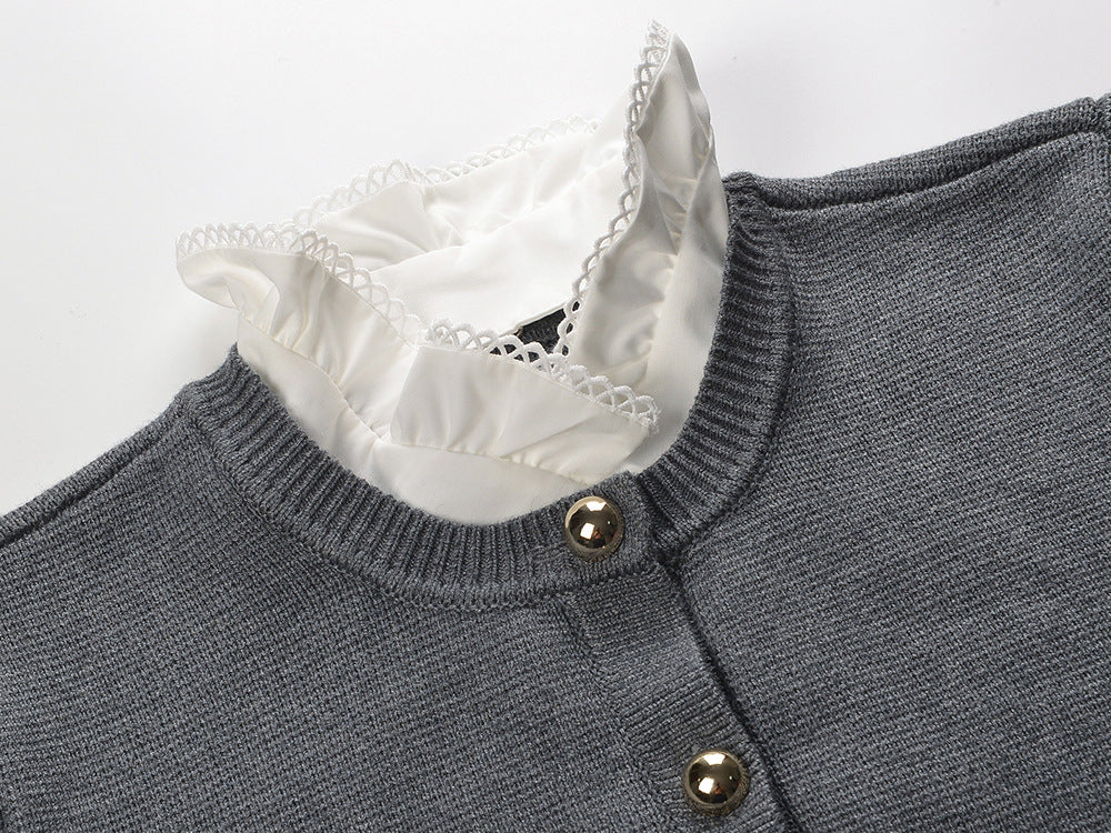 Fine Knit Cardigan Flowering Girl