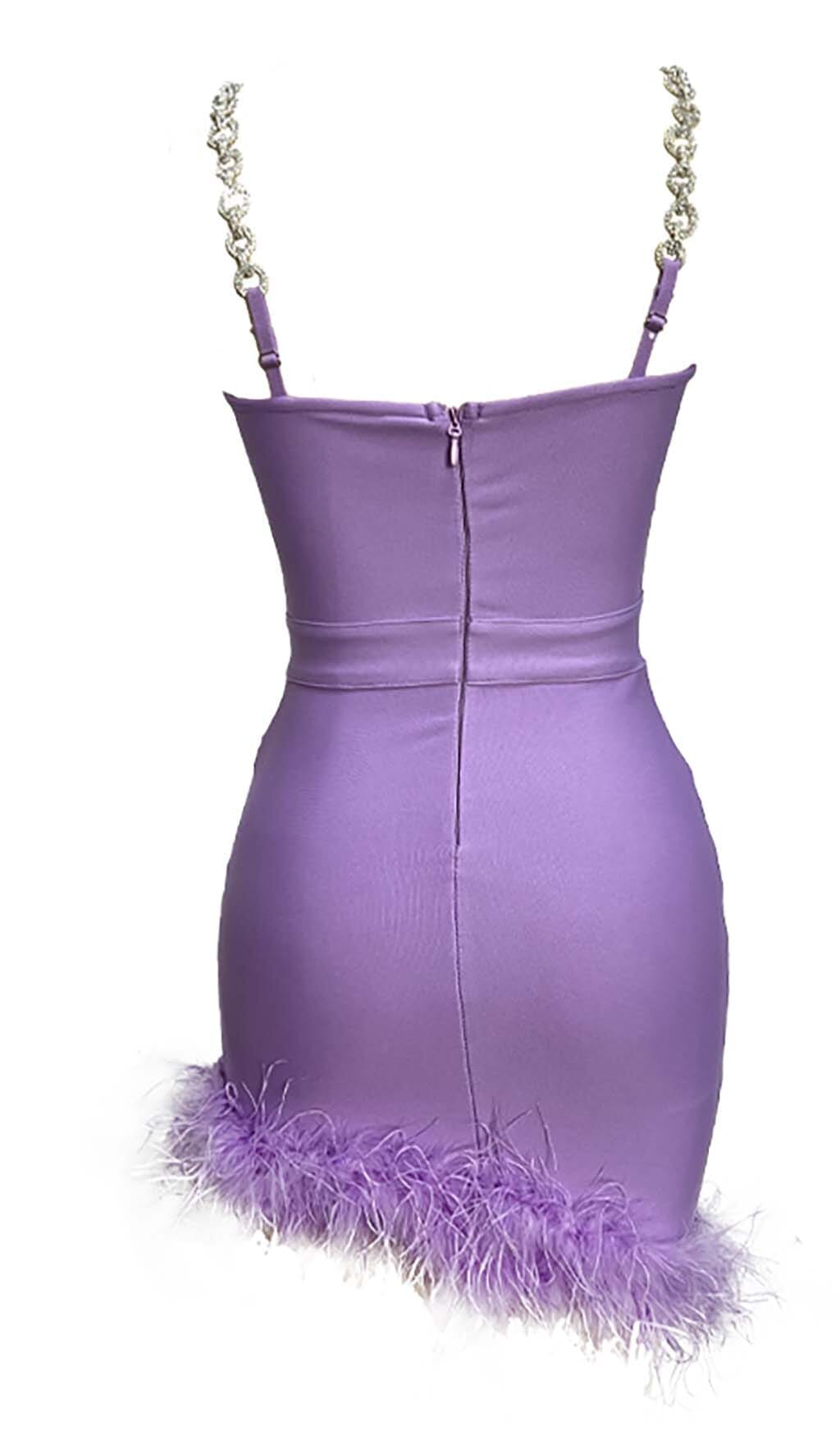 Feather Strappy Mini Dress Flowering Girl