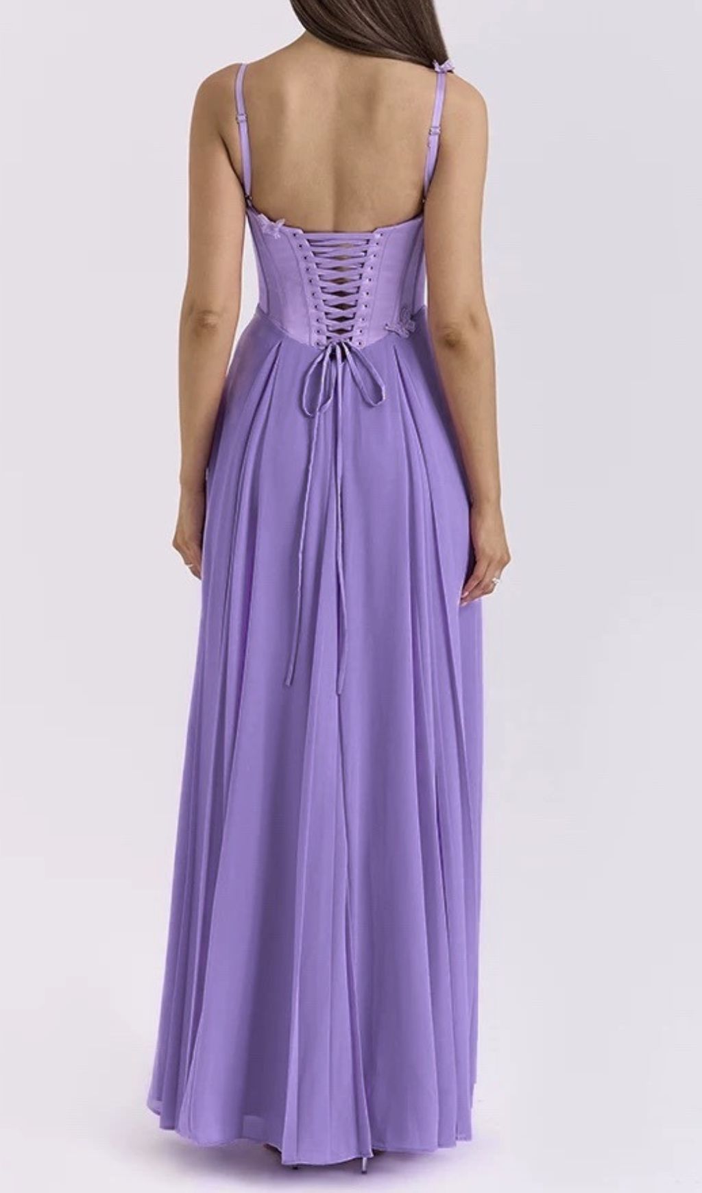 Glain Strappy Corset Mesh Maxi Dress Flowering Girl