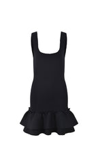 Ruffled Short Knit Dress Flowering Girl