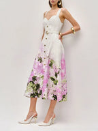 Markita Strappy Printed Midi Dress Flowering Girl