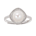 Hortense Sterling Silver Pearl Adjustable Ring Flowering Girl