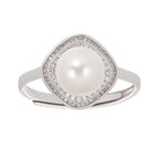 Hortense Sterling Silver Pearl Adjustable Ring Flowering Girl
