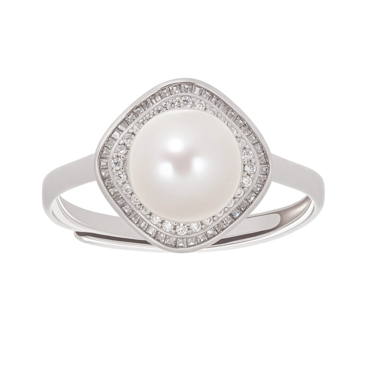 Hortense Sterling Silver Pearl Adjustable Ring Flowering Girl