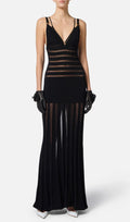 Gerben Black V-Neck Maxi Dress Flowering Girl