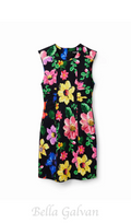 multicolor sleeveless floral mini dress Flowering Girl
