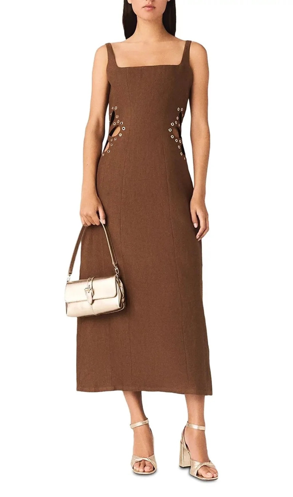 Racao Linen Midi Dress Flowering Girl