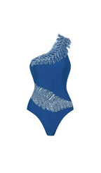 Kristian Blue Sequin One-Piece Swimsuit & Sarong Flowering Girl