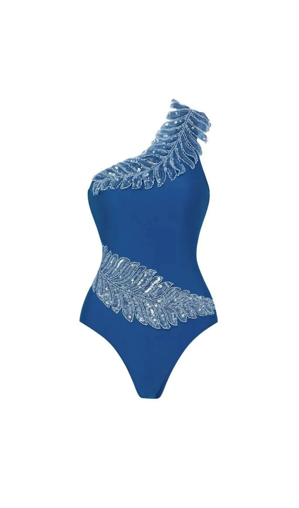 Kristian Blue Sequin One-Piece Swimsuit & Sarong Flowering Girl