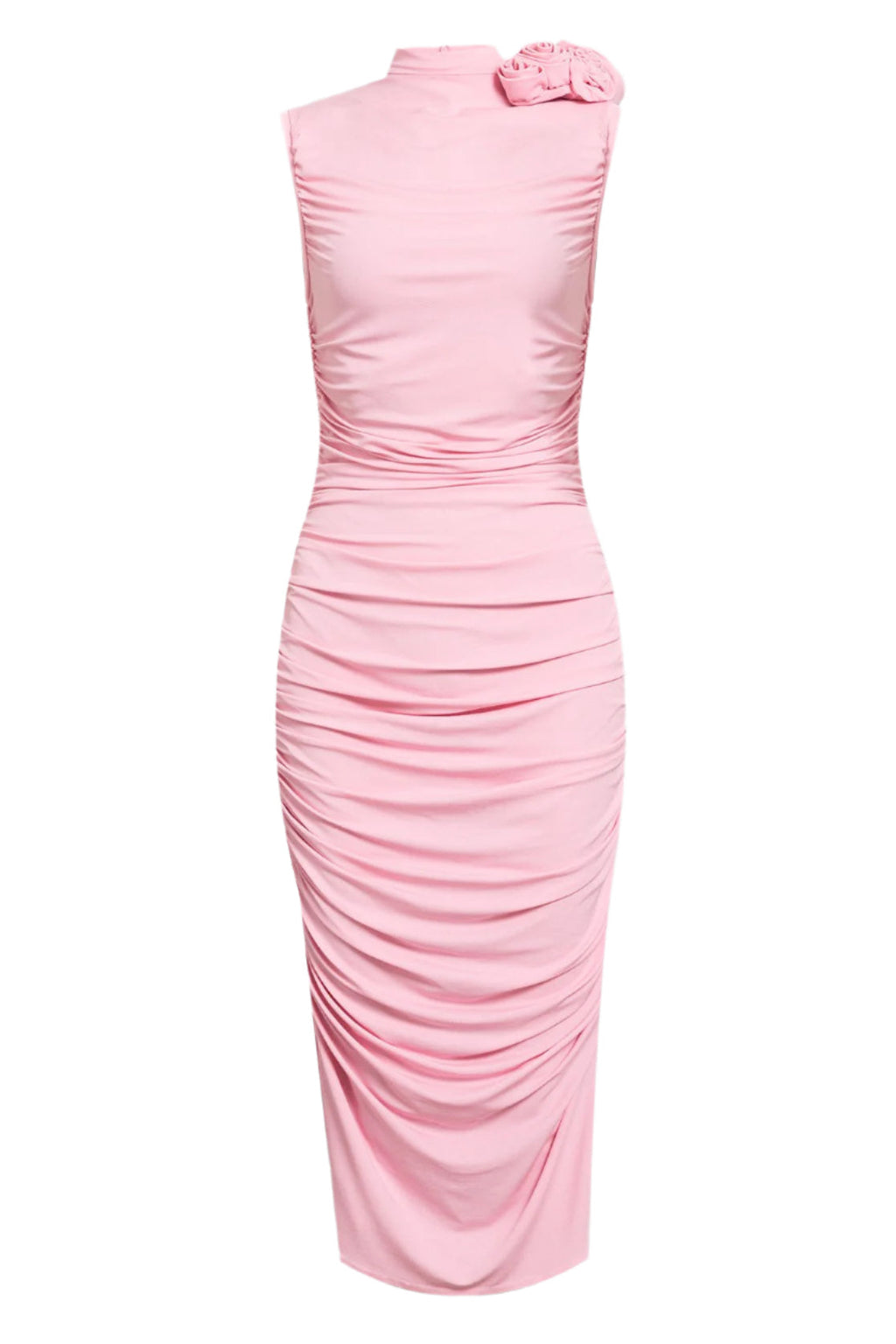 Ruched Flower Midi Dress Flowering Girl