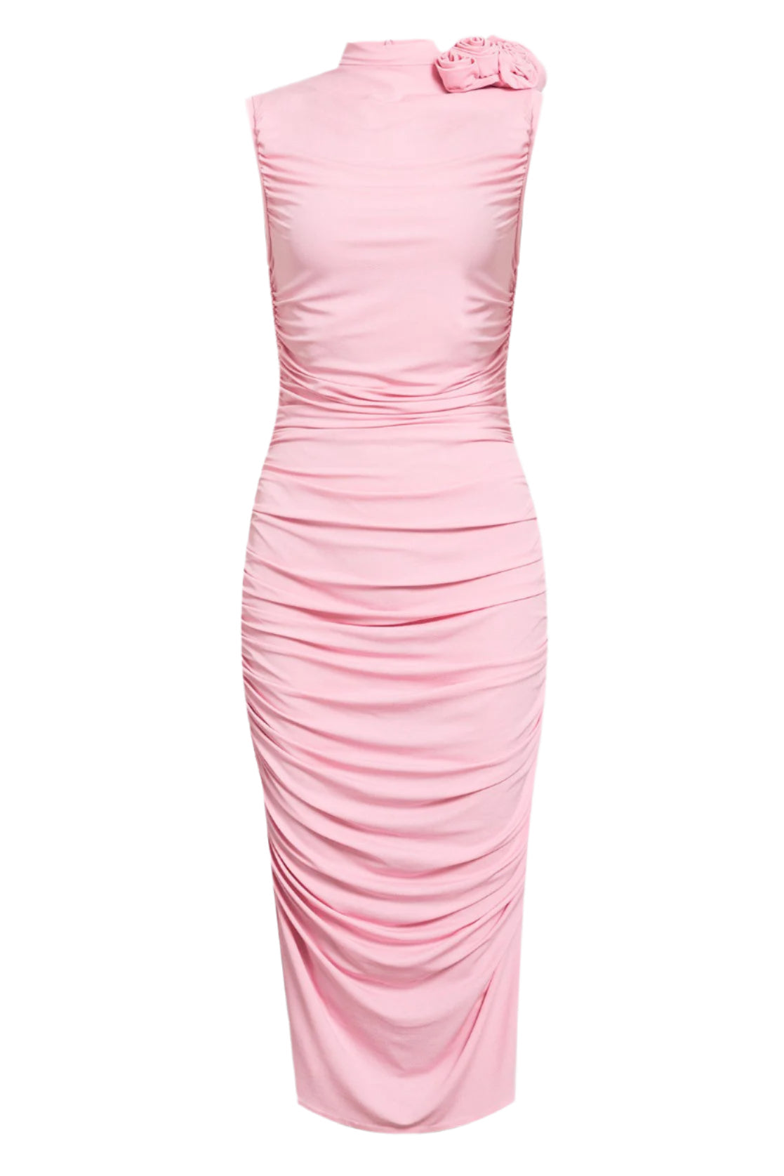 Ruched Flower Midi Dress Flowering Girl