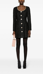 BLACK BOUCLE MINI DRESS Flowering Girl