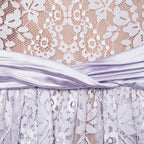 Sabrina Lilac Long Sleeve Lace Satin Mini Dress Flowering Girl