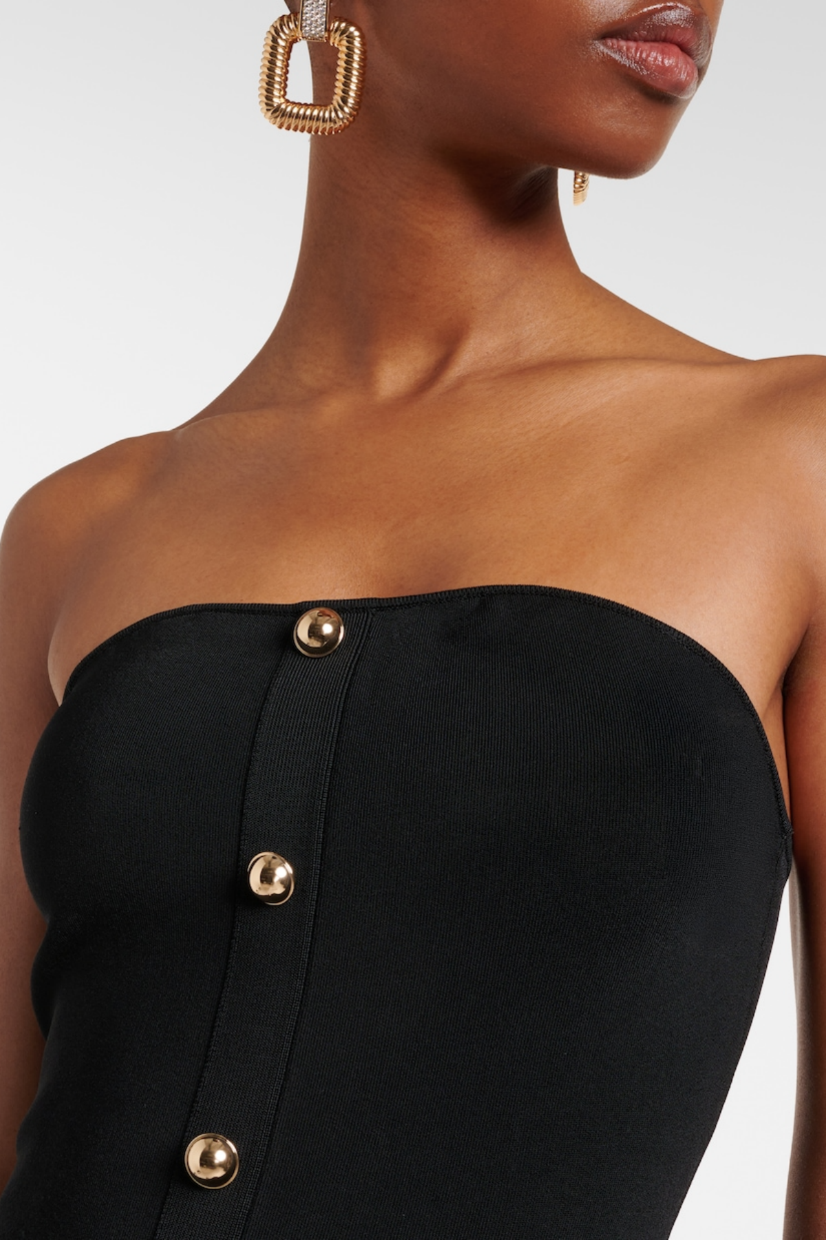 Deasa Strapless Belted Knit Maxi Dress - Black Flowering Girl
