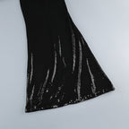 Vivien Off-Shoulder Sequin Prom Maxi Dress In Black Flowering Girl