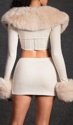 Vatheris Furry Knitted Top Set Flowering Girl