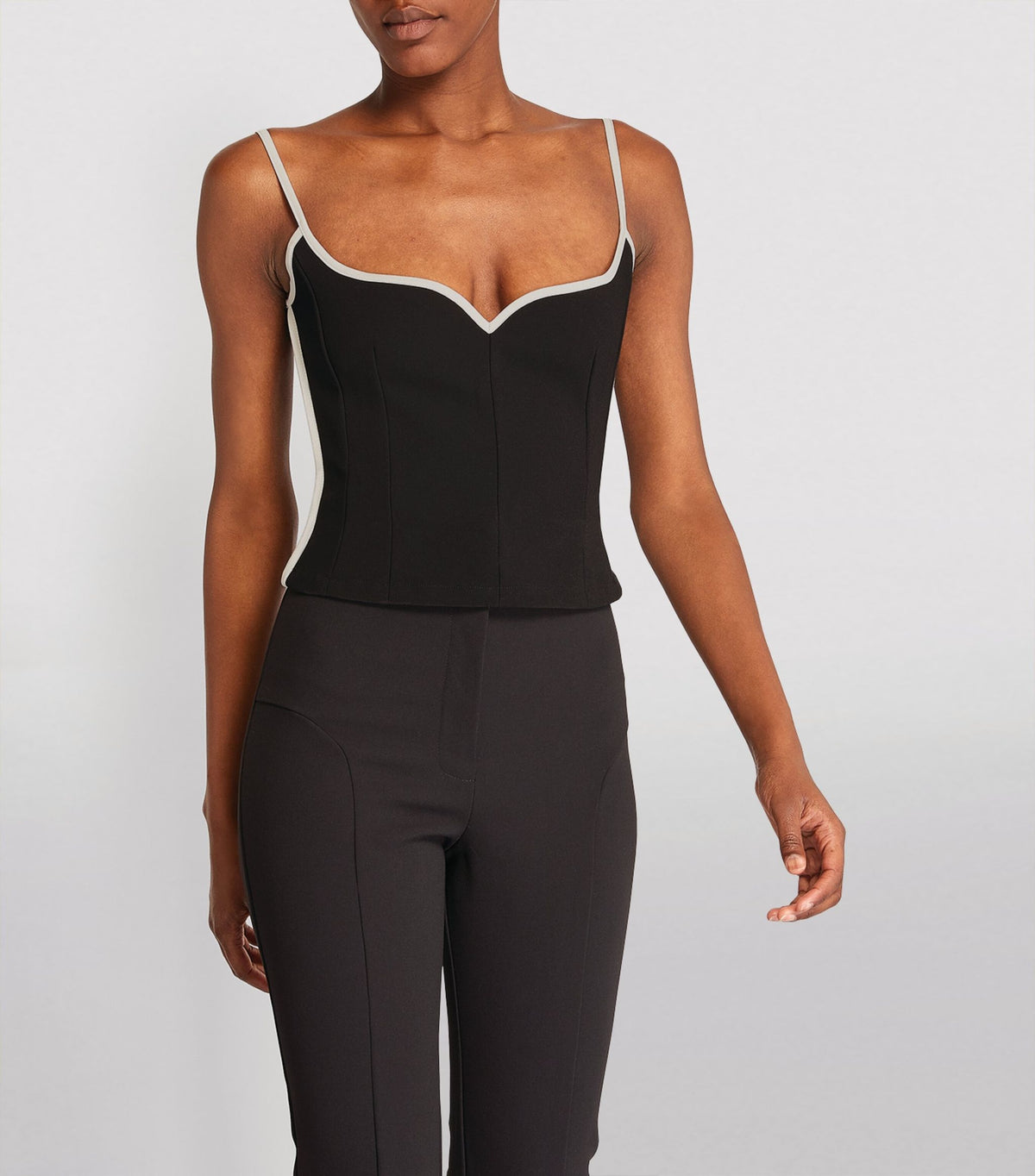 BLACK HEART SINGLET CONTRAST-TRIM TOP Flowering Girl