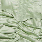 CUSI CORSET RUCHED MINI DRESS IN GREEN Flowering Girl