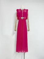 Chiffon Ruffled Maxi Dress in red Flowering Girl