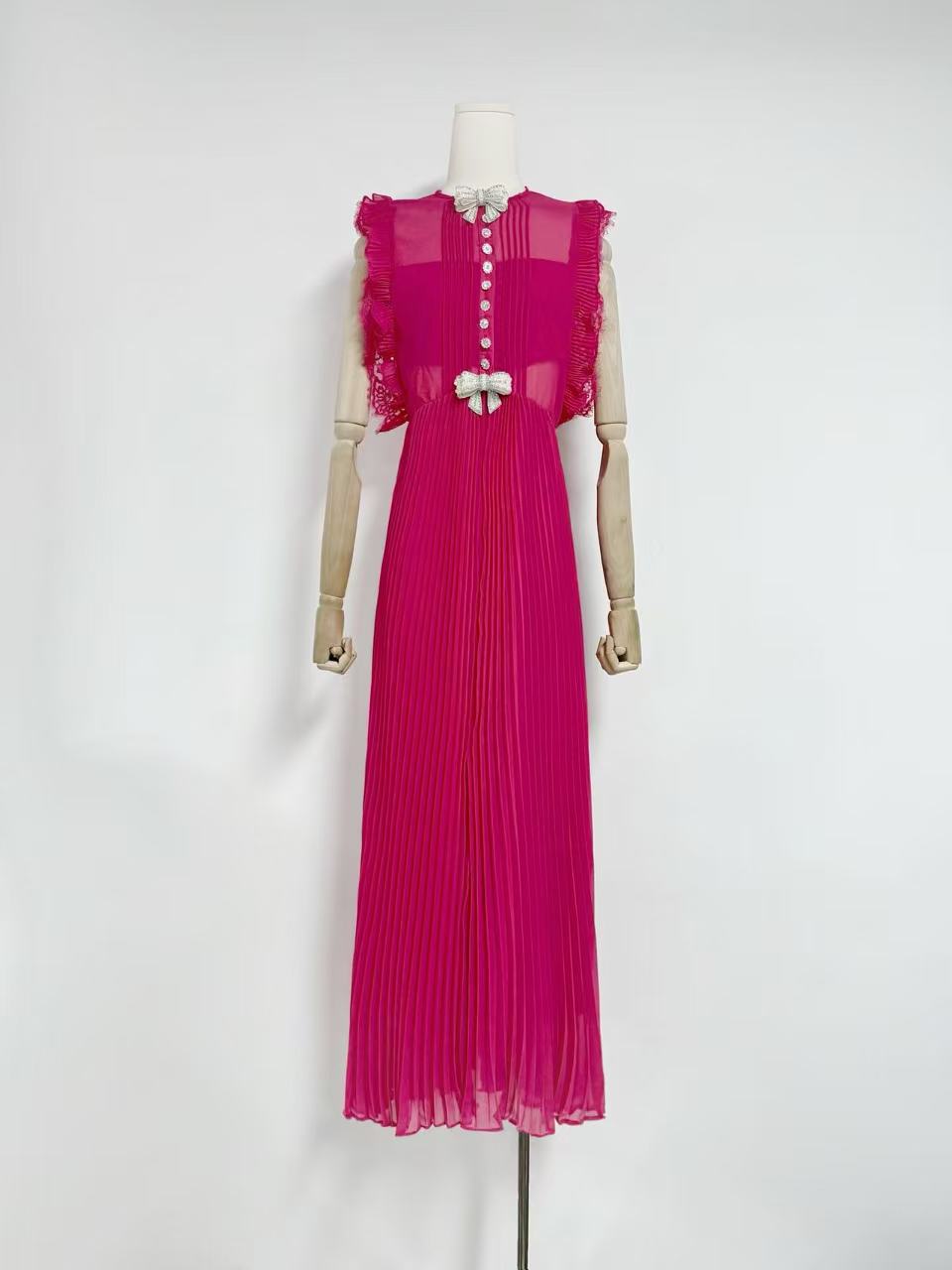 Chiffon Ruffled Maxi Dress in red Flowering Girl