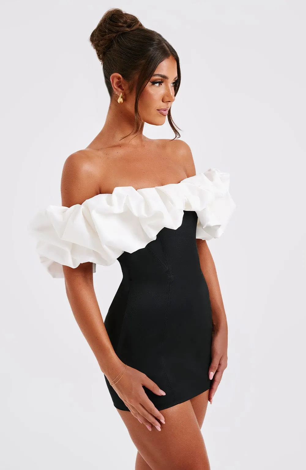 Allie Mini Dress - Black/White Flowering Girl