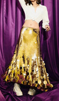 Damica Gold Sequin Maxi Skirt Flowering Girl