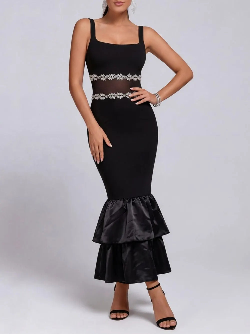 Majella Black Diamante Bandage Maxi Dress Flowering Girl