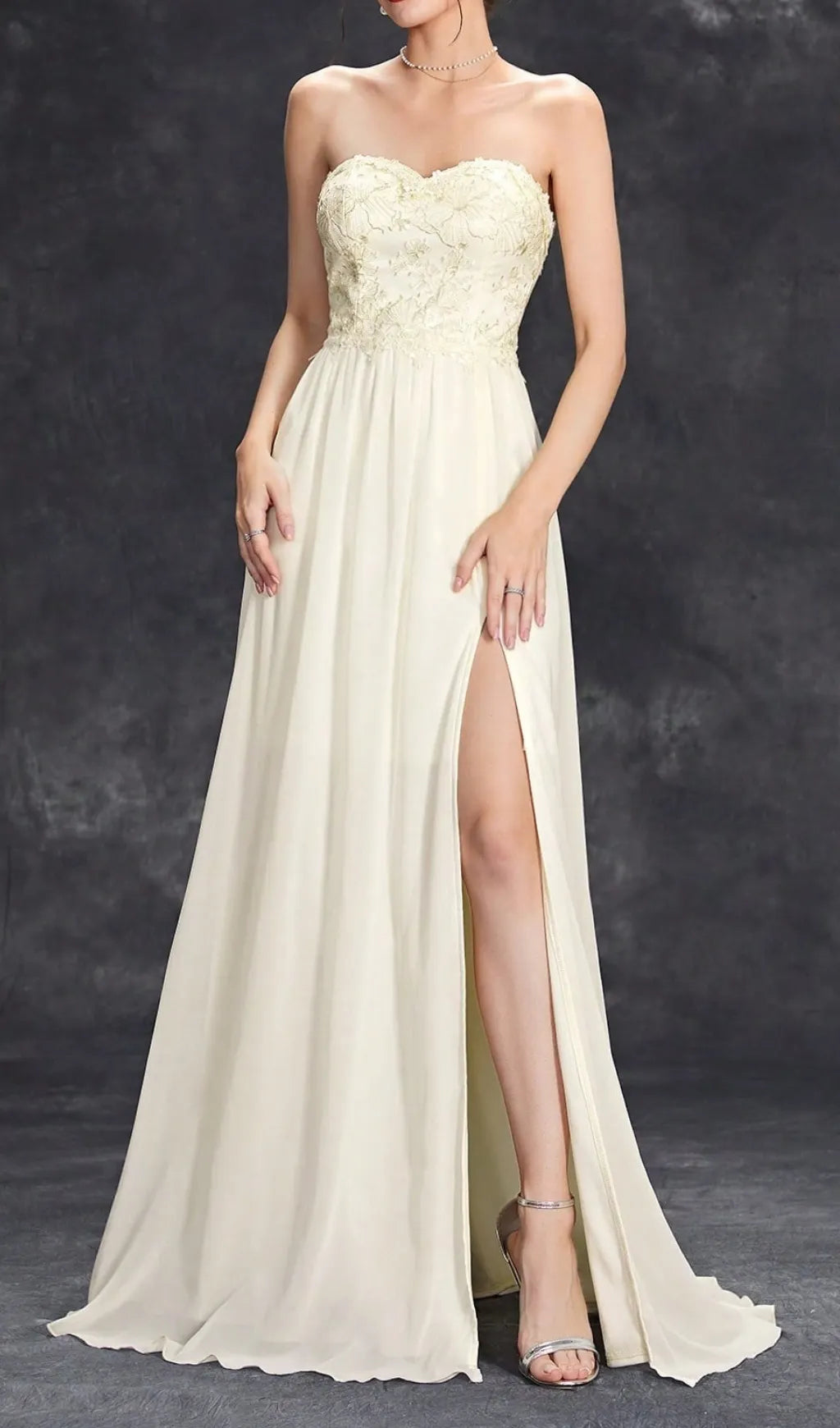 Demia Strapless Flower Maxi Dress Flowering Girl