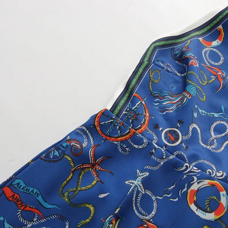 Matsuko Halter Printed Mini Dress Flowering Girl