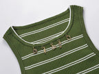 Striped Tassel Trims Vest Top Flowering Girl