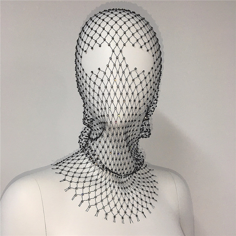 Rhinestone Fishnet Bandana Flowering Girl