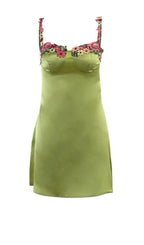 Floral Strap Satin Dress Flowering Girl