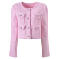 Arwen Pink Sequin Textured Knit Suit Flowering Girl