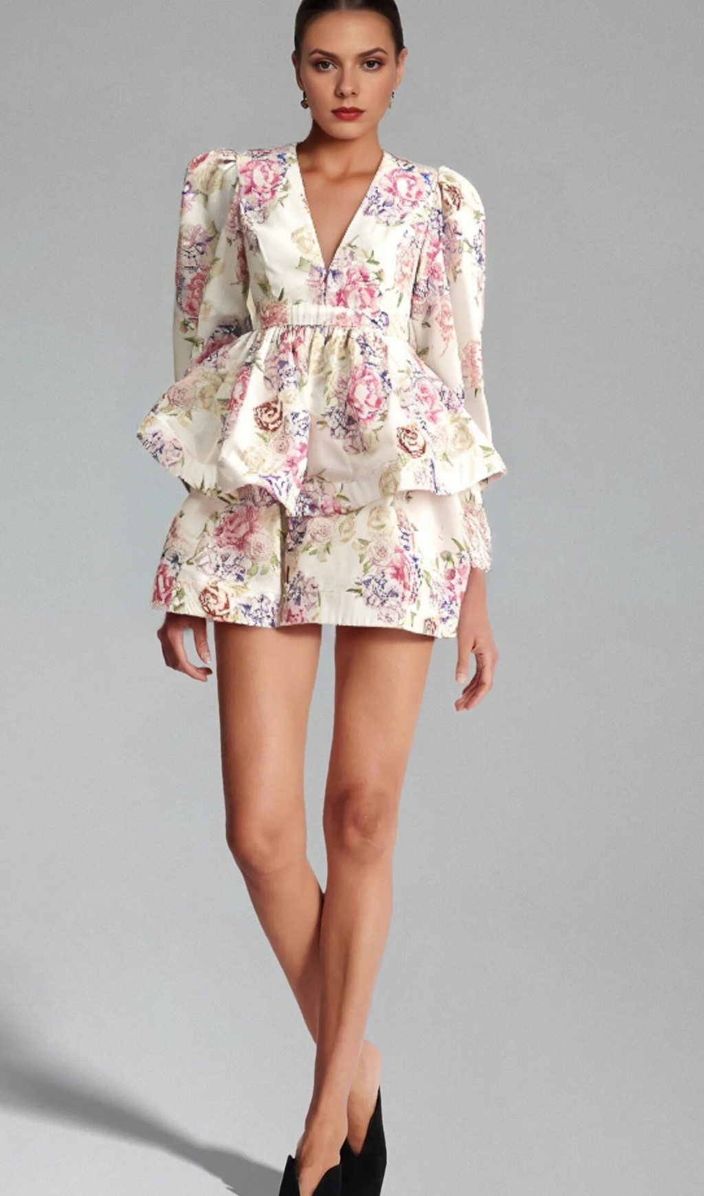 Enora floral-print tiered mini dress Flowering Girl
