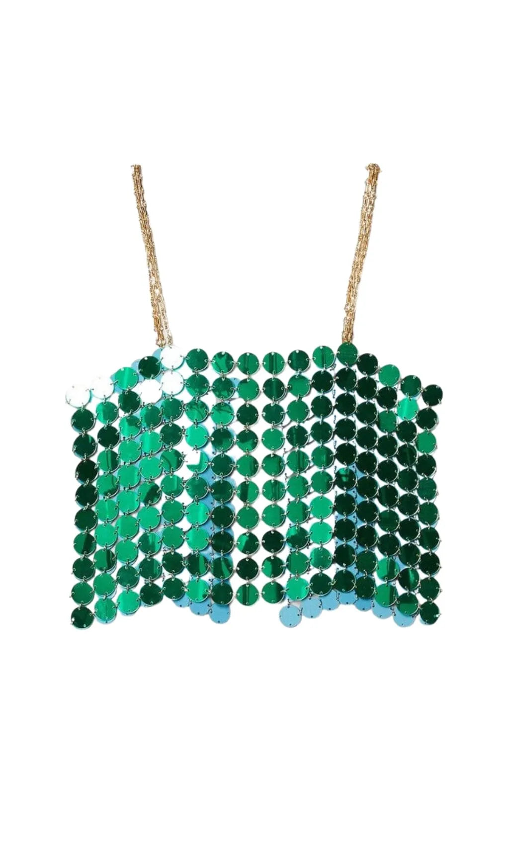 Mirrored Disc Crop Top In Green Flowering Girl