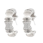 Léa Silver Tone Crystal Embellished Earrings Flowering Girl