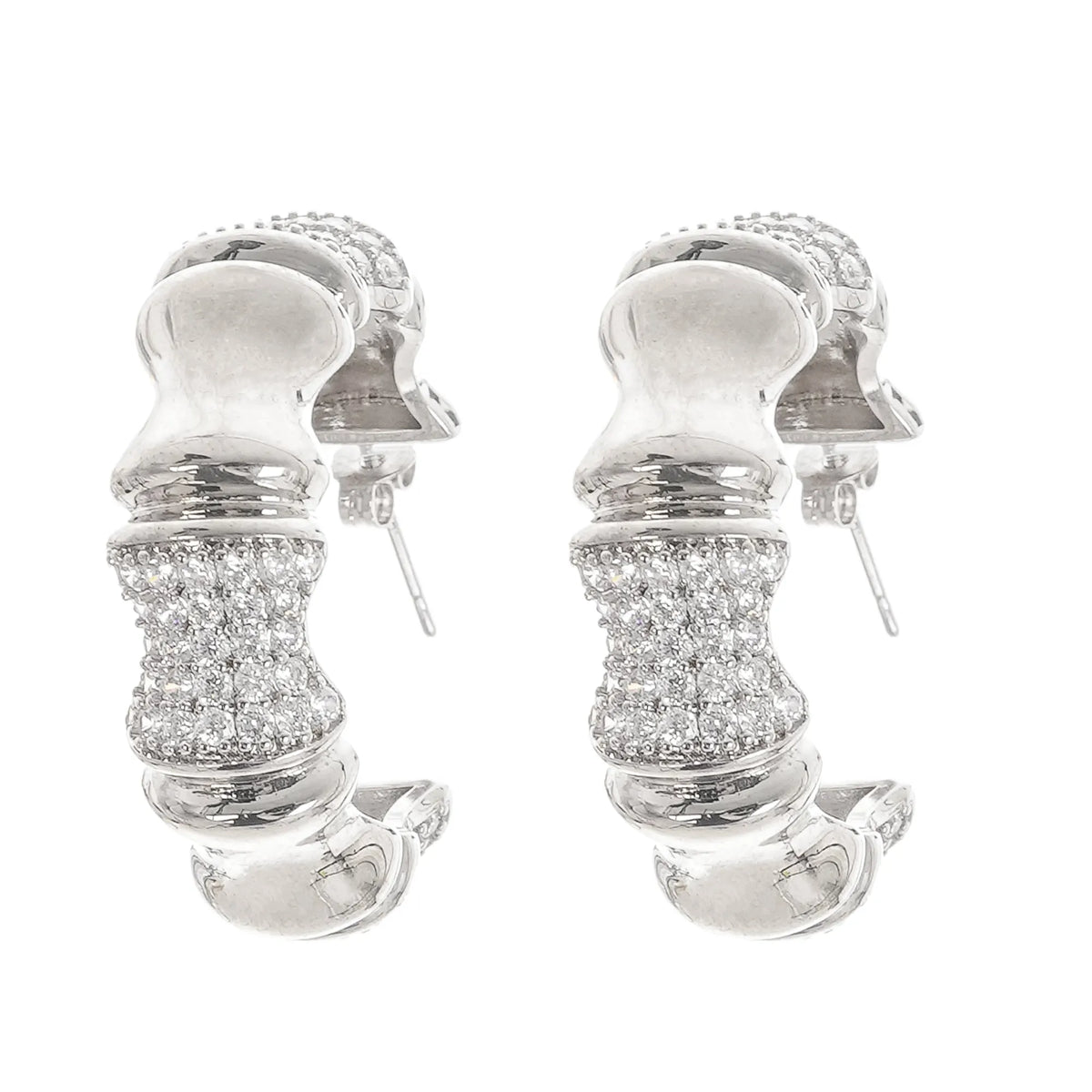 Léa Silver Tone Crystal Embellished Earrings Flowering Girl