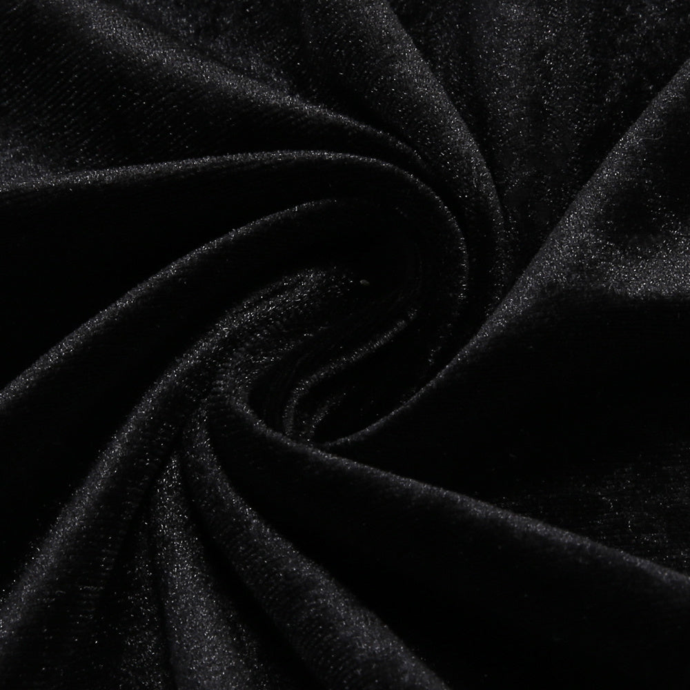 Victoria Bow Cascade Velvet Maxi Dress In Black Flowering Girl