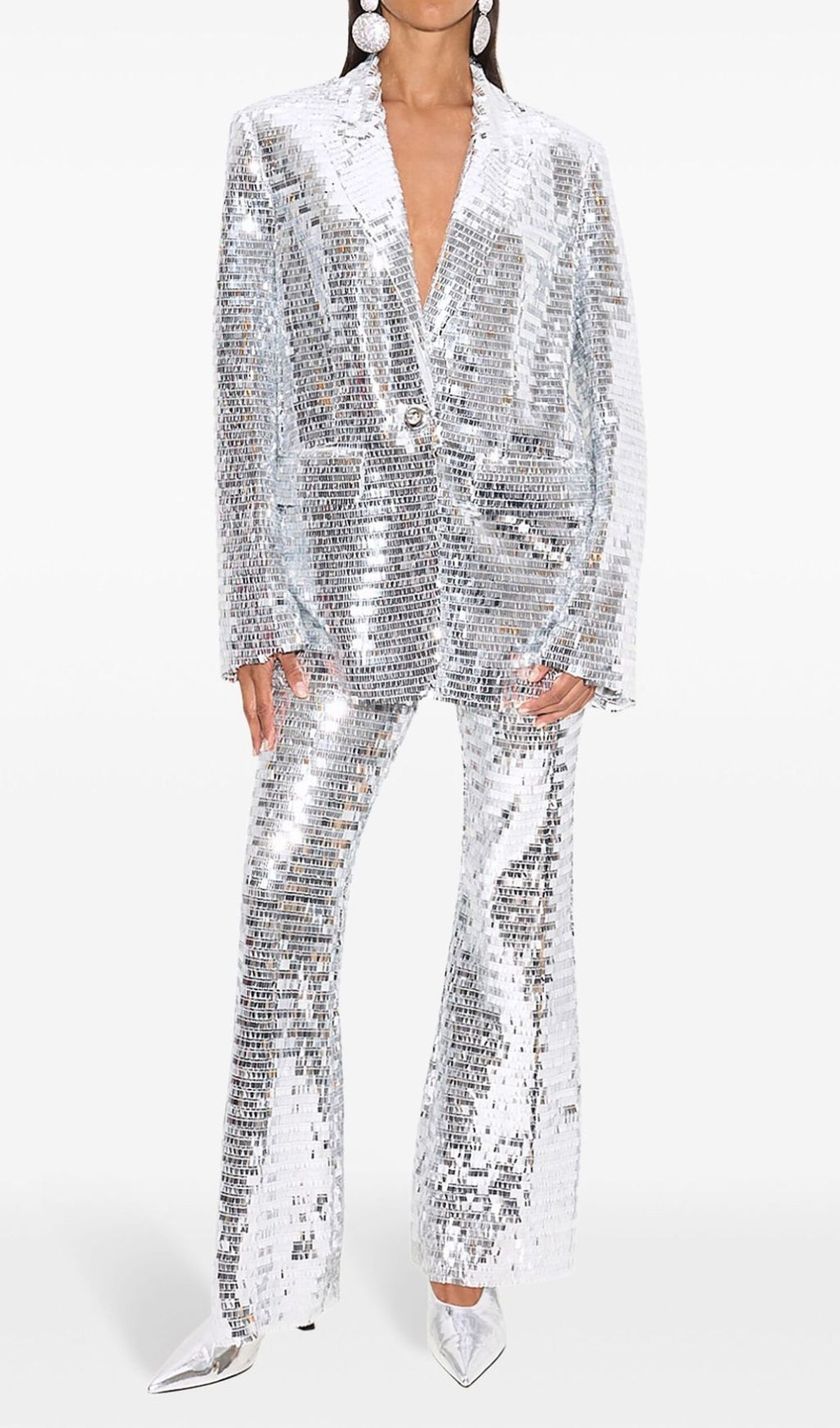 Divna Silver Sequin Blazer & Pants Set Flowering Girl