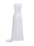 Mayliesha White Ruched Maxi Dress Flowering Girl