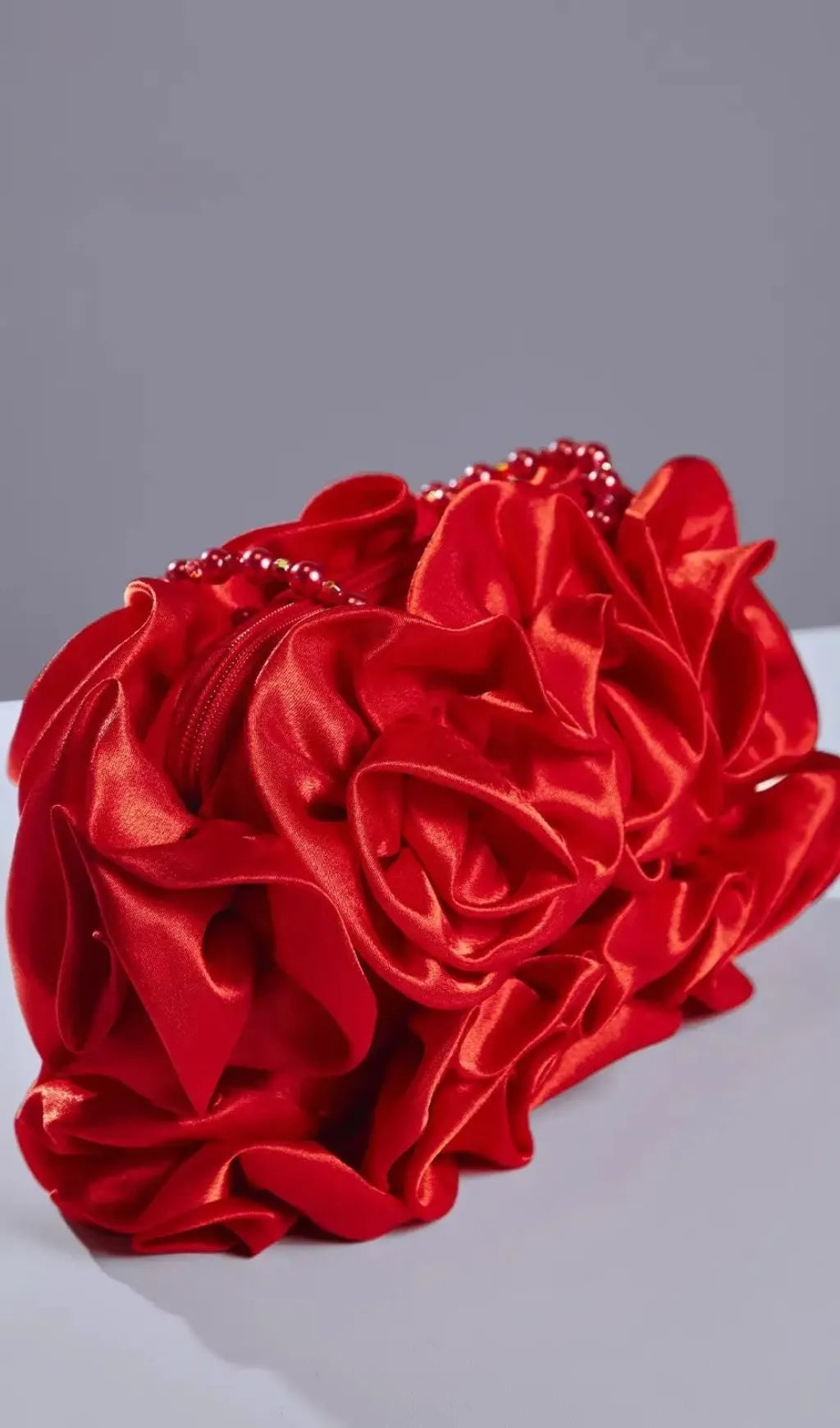 Adahy Flower Satin Bag In Red Flowering Girl