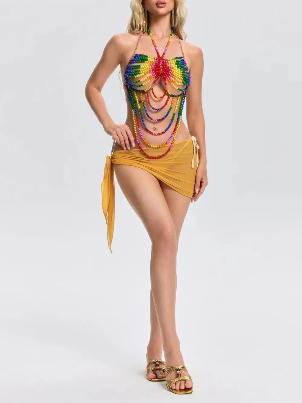 Floyce Chain Beaded Bralette Flowering Girl