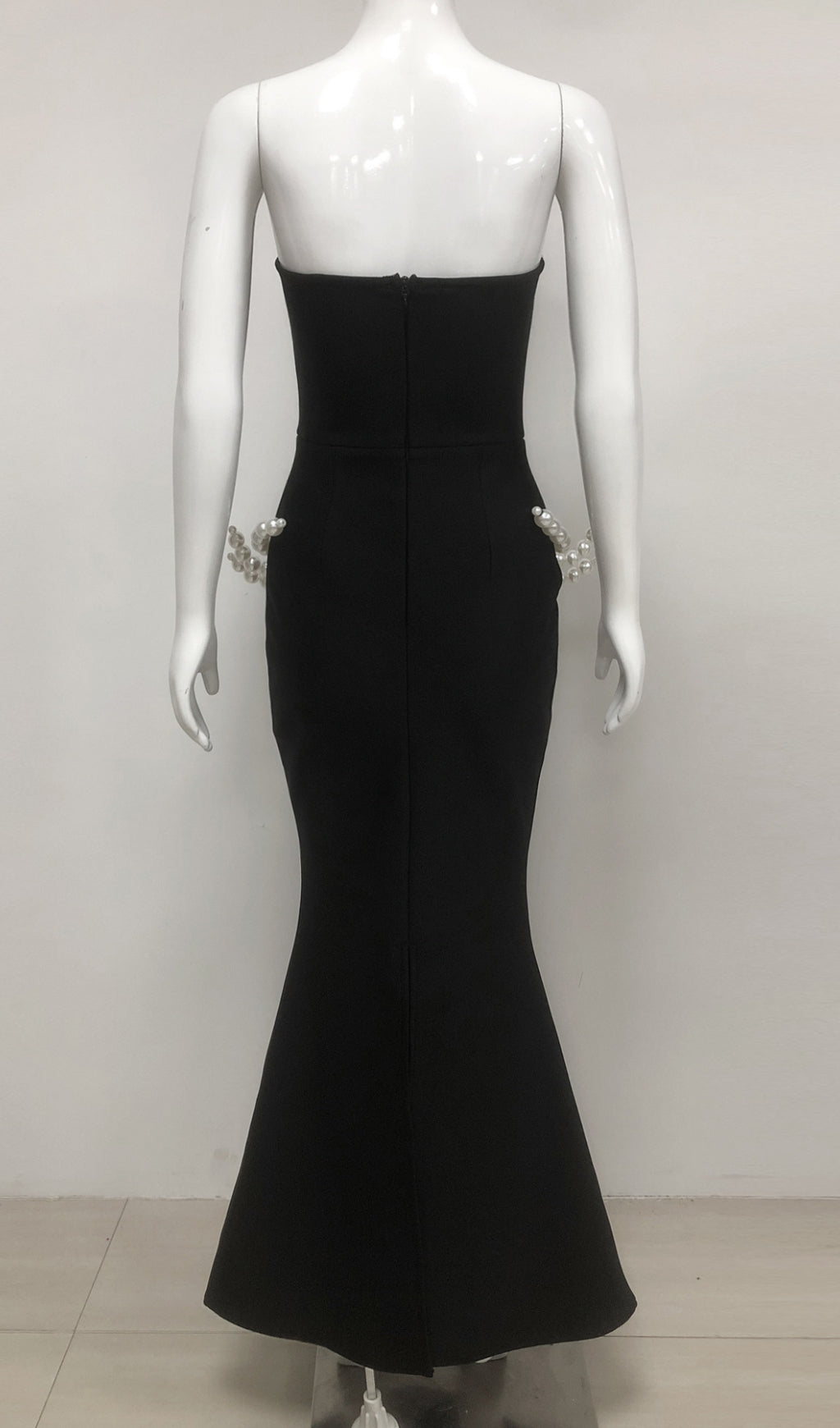 Debra Black Strapless Pearl Maxi Dress Flowering Girl