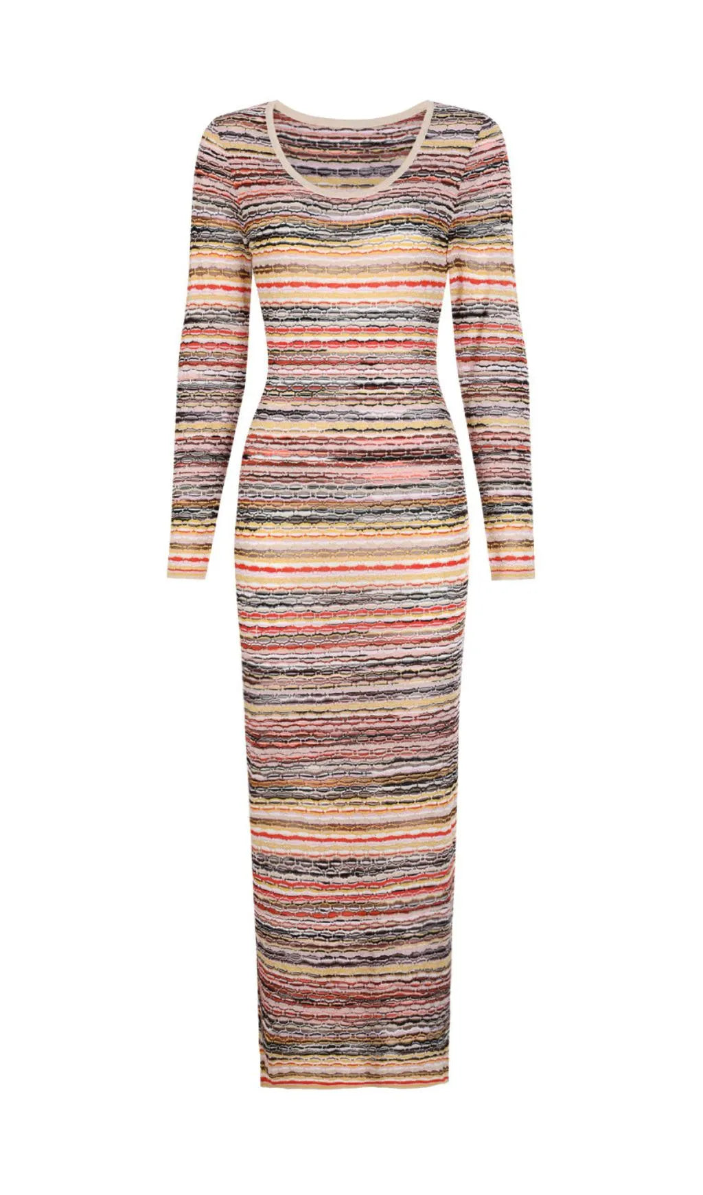 Julia Stripe Long Sleeve Knit Maxi Dress Flowering Girl