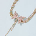 Gold Diamond Butterfly Choker Flowering Girl