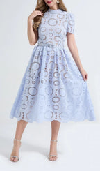 Floral Lace Midi Dress - Blue Flowering Girl