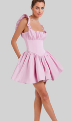Cotton Candy Cotton Tulle Mini Dress in pink Flowering Girl