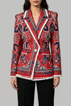 Moxie Red Printed Blazer