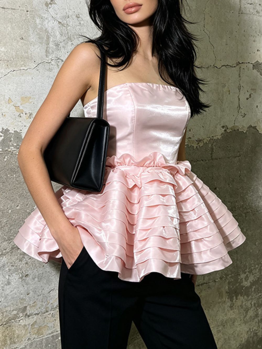 Montie Strapless Layered Ruffle Top