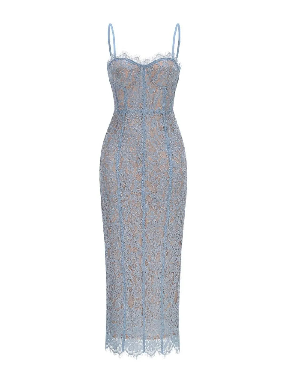 Makenzie Blue Lace Maxi Dress Flowering Girl